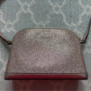 Kate Spade rose gold glitter crossbody bag